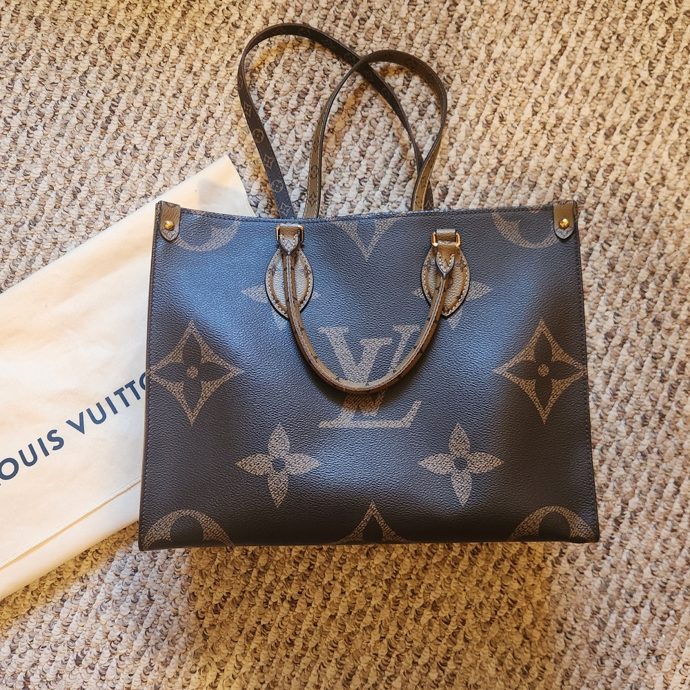 LVee Louie Brown Monogram Onthego Tote Bag